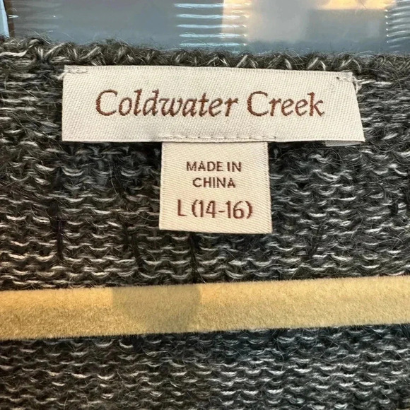 Coldwater Creek Angora Mohair Blend Cardigan Sweater Beaded Size Large 14 / 16 - Picture 11 of 14